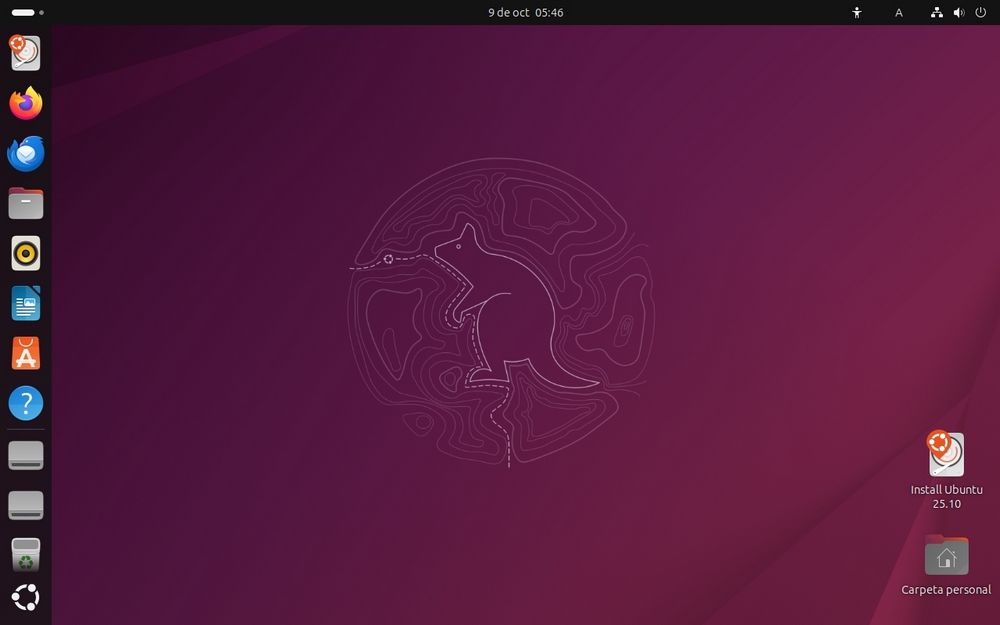 Escritorio de Ubuntu 25.10 con el entorno GNOME, base para el desarrollo de la futura versión 26.04 LTS